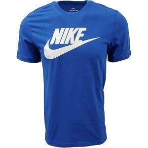 Sz Large Nike Men's‎ Graphic Cotton Tee Blue White BV0622-480 NWT